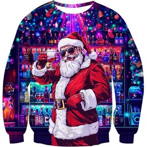 Ugly Christmas Sweatshirts Men Long Sleeve Women Xmas Sweater Pullover in Kuwait