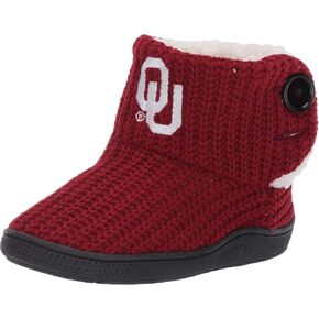 FOCO NCAA Oklahoma Sooners Womens Knit 2 Button BootKnit 2 Button Boot, Team Color, Small / 5-6