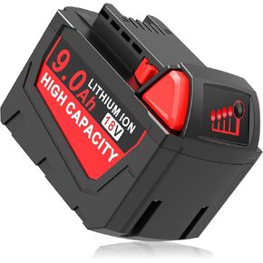 9.0Ah M18 Battery Replacement for Milwaukee with Multil Volatage Rapid Battery Charger for M12-M18 Power Tool Battery & Charger 48-11-1840 48-11-1828 48-11-1820 48-11-1815 48-11-1850 48-11-1860