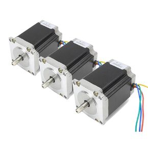 RATTMMOTOR 3pcs Nema23 23HS8430B Dual Shaft 57mm×57mm×76mm Stepper Motor 270Oz-in 1.8° 3A 4 Lead Wire for CNC Router Milling Engraving Machine
