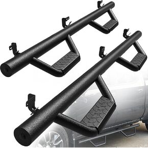 YITAMOTOR Running Boards Compatible with 2009-2018 Dodge Ram 1500 Crew Cab, 2010-2024 Ram 2500/3500, 2019-2024 1500 Classic, 2-Stairs Side Step Rails Black Powder Coated Nerf Bars