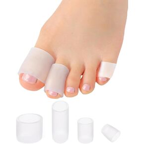 16 Pack Silicone Toe Sleeves Gel Corn Toe Protectors Toe Cushions for Women Men Toe Pain Relief, Soft Toe Tube Pads Corn Cushions for Calluses, Bunion Blisters, Hammer Toes, Toenails Loss