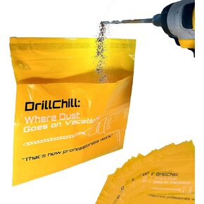 Dust Catcher Bags - 30PCS Disposable Yellow Dust Collector Bags for Drywall, Brick, Concrete Wall Drilling, Self-Adhesive, PRO and DIY Use, Trash Bags, Keeps Floors Clean
