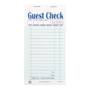 AmerCare Royal Green Guest Check Paper Receipt Book, Carbonless Order Book with 17 Lines, 2 Part Booked, Pack of 10 Server Notepad Books
