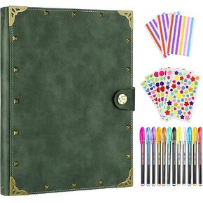 ZEEYUAN Scrapbook Album Leather Photo Album Memories DIY Scrap Book 10.8"x8.6" Large Family Photo Book Refillable 60 Pages for Anniversary Valentines Birthday Gifts