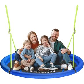 أرجوحة صحن Skybound مقاس 43 بوصة للأطفال في الهواء الطلق - نسيج نسيجي متين، إطار فولاذي مجلفن، سعة 600 رطل، حبال قابلة للتعديل (أحمر) in Kuwait