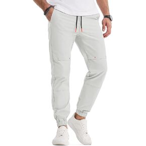 JMIERR Mens Casual Sweatpants Stretch Elastic Waist Drawstring Joggers Slim-fit Pants with Pockets