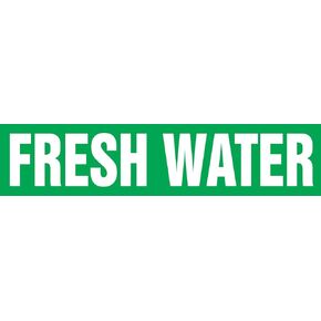 Accuform RPK331SSD Self-Stick "Fresh Water" Pipe Marker for 2-1/2" to 6" OD Pipe, White on Green, 2-1/2" H x 12" W