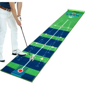 PGM Golf Putting Mat - 10 ft Putting Green Indoor with Blocking Ball Design - Durable Crystal Velvet Putting Matt for Indoors, Outdoors, Home and Office - Golf Gifts Golf Accessories for Men in Kuwait