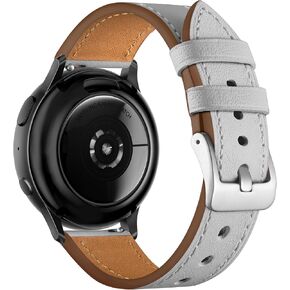 GEAK Leather Bands Compatible with Samsung Galaxy Watch 7 Band 40mm 44mm/Galaxy Watch 6 5 4 Band 40mm 44mm/Galaxy Watch Active 2 40mm 44mm, 20mm Watch Band for Women Men, Beige