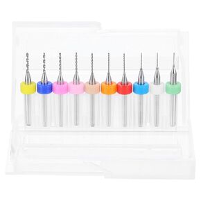 HARFINGTON 2 Set (20pcs) PCB Drill Bit Set 1/8" Shank 0.3mm-1.2mm Tungsten Carbide Micro Twist Drill Bits Tools for Print Circuit Board Jewelry Plastic Wood Soft Metal