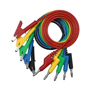 Test Lead Cables with Banana Plugs, 5 Colors, 5 Pieces