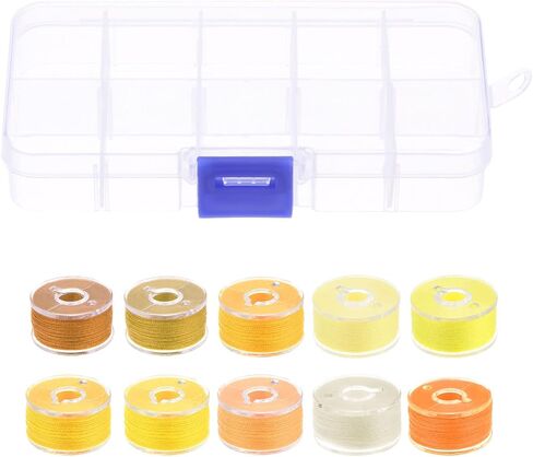 HARFINGTON Prewound Bobbin Thread Set of 10pcs with Storage Plastic Case for Embroidery and Sewing Machine, Pink Series in Saudi Arabia