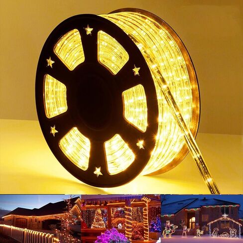 50ft LED Rope Lights Outdoor, 360 LED Connectable and Flexible Tube Lights with 8 Modes, Waterproof LED Rope Lighting for Garden Patio Pool Bedroom PartyIndoor Outdoor Christmas Decor (Red & Green) in Saudi Arabia