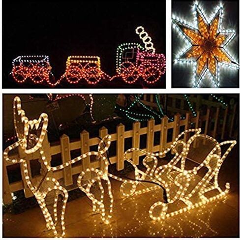 50ft LED Rope Lights Outdoor, 360 LED Connectable and Flexible Tube Lights with 8 Modes, Waterproof LED Rope Lighting for Garden Patio Pool Bedroom PartyIndoor Outdoor Christmas Decor (Red & Green) in Saudi Arabia