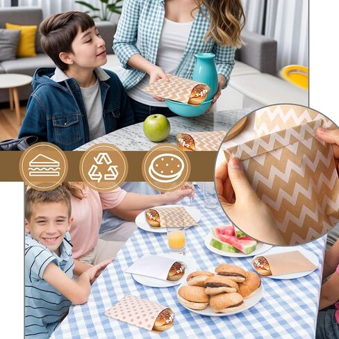 120 قطعة من أكياس الورق المسطحة من جوهاوس، أكياس الوجبات الخفيفة مقاس 12.7 × 17.78 سم، أكياس البسكويت البيضاء، أكياس ورق الكرافت، أكياس الفشار لحفلات بيع الحلوى in Kuwait