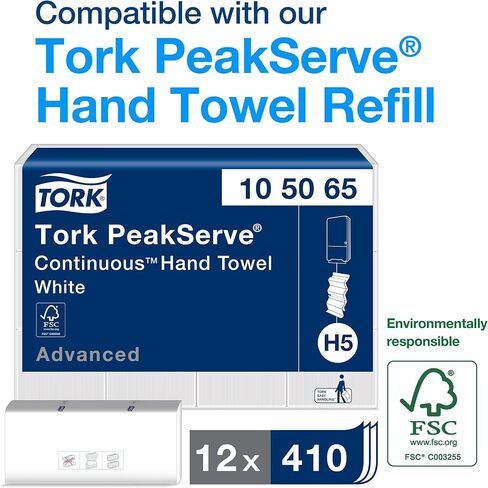 Tork PeakServe® Continuous™ Paper Hand Towel Dispenser White H5 High Capacity Elevation Range 552520 in Kuwait