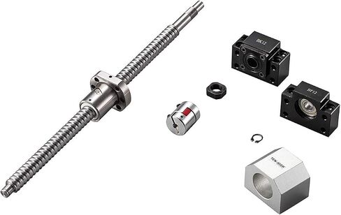 TEN-HIGH Ball Screw CNC Parts SFU2005 NST, 1pcs Ball Screw + 1pcs Nut + 1pcs BK/BF15 End Support Units + 1pcs Coupler + 1pcs Nut Housing + End Machining, Diameter 20mm Lead 5mm Length 450mm in Kuwait