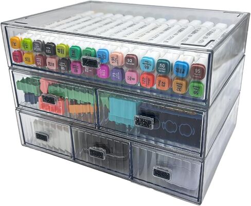 Desk Drawer Organizer, Stackable Office Supplies Desk Organizer, Plastic Plastic Storage Drawer, Desk Grocery Organizer For Stationery/Office Supplies/School/Home (Yellow 6 compartment) in Saudi Arabia