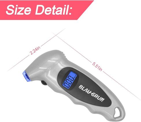 Tire Pressure Gauge for Car, 150 PSI 4 Settings, Portable Digital Tire Gauge for Car, Truck, Motorcycle, Bicycle with Backlit LCD Non-Slip Grip (Blue) in Saudi Arabia