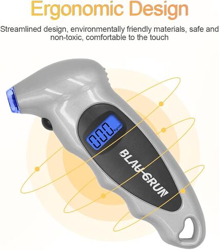 Tire Pressure Gauge for Car, 150 PSI 4 Settings, Portable Digital Tire Gauge for Car, Truck, Motorcycle, Bicycle with Backlit LCD Non-Slip Grip (Blue) in Saudi Arabia