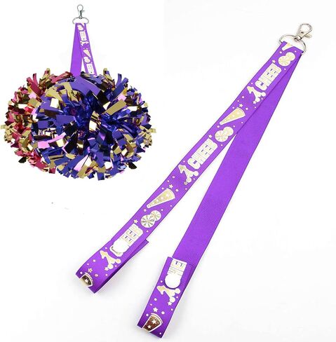 LUHOHI Pom Pom Holder for Backpack Cheer, Professional Cheerleader Pom Pony Holder Strap Cheerleading Pompoms Lanyard Storage (Rose-Red) in Saudi Arabia
