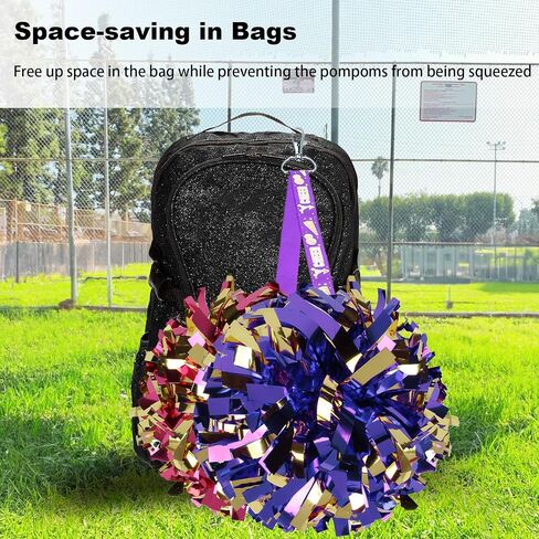 LUHOHI Pom Pom Holder for Backpack Cheer, Professional Cheerleader Pom Pony Holder Strap Cheerleading Pompoms Lanyard Storage (Rose-Red) in Saudi Arabia