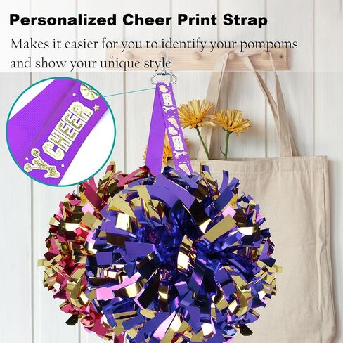 LUHOHI Pom Pom Holder for Backpack Cheer, Professional Cheerleader Pom Pony Holder Strap Cheerleading Pompoms Lanyard Storage (Rose-Red) in Saudi Arabia