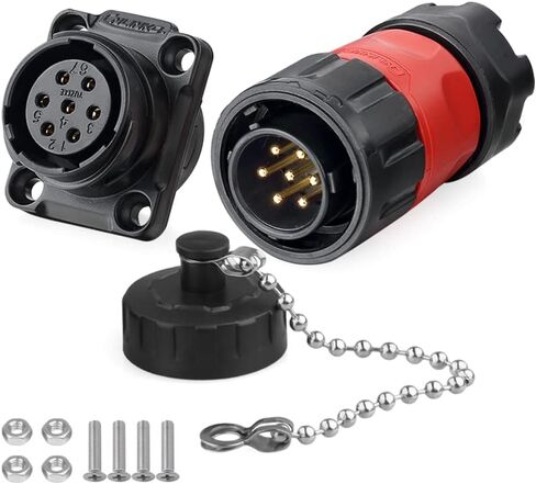 CNLINKO YM-20 Industrial Waterproof Connector IP68 Circular Connector Aviation Connector PBT Plastic Shell M20 2-12 Pin Flange Socket (12 Pin) in Saudi Arabia