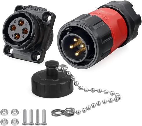 CNLINKO YM-20 Industrial Waterproof Connector IP68 Circular Connector Aviation Connector PBT Plastic Shell M20 2-12 Pin Flange Socket (12 Pin) in Saudi Arabia