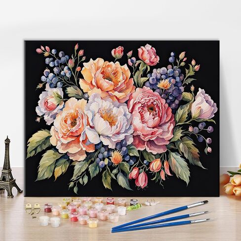 Plant Girl Paint by Numbers Kits on Canvas Modern Art Style Oil Painting for Adults Beginner with Brushes and Acrylic Abstract Girl Paint by Numbers Art for Home Wall Decor 16x20 Inch (Without Frame) in Saudi Arabia