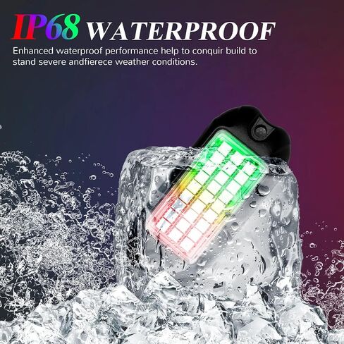 Nicoko Multicolor RGB LED Rock Light Kits w/Brake Light & Turn Signal Function 16 Million Colors Many Flashing Modes Neon Lights Under Off Road Truck SUV Motorcycle Wiring Harness (Pack 4) in Saudi Arabia