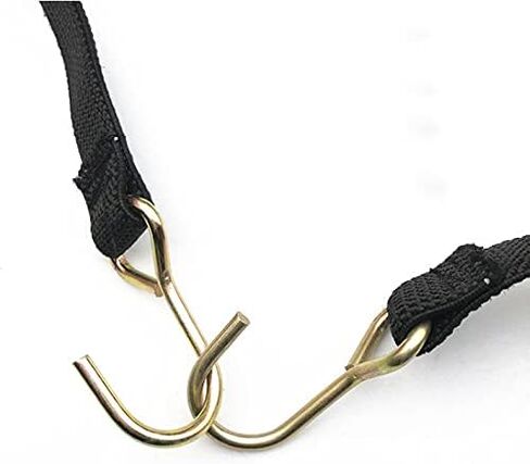 Flat Bungee Cords Elastic Straps with Hooks，Heavy Duty Bungee Cord (18 inch X 2, Black) in Saudi Arabia