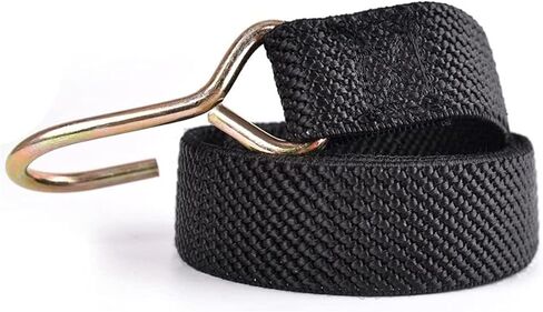 Flat Bungee Cords Elastic Straps with Hooks，Heavy Duty Bungee Cord (18 inch X 2, Black) in Saudi Arabia