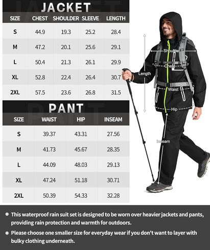 SWISSWELL Men's Rain Suit Golf Rain Gear for Men Waterproof Work Heavy Duty Rain Jacket and Pants in Saudi Arabia