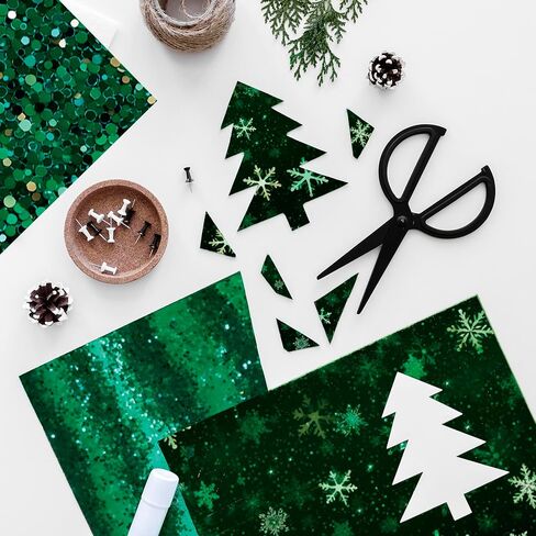 عيد الميلاد القصاصات ورقة 6x6 الترتر الأحمر التألق نمط مسطح من جانب واحد DIY غير المرغوب فيه مجلة الفنون الحرف الخلفية الزخرفية ورقة مهرجان لوازم 24 ورقة (R2447) in Kuwait