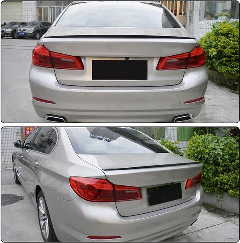 MCARCAR KIT G30 Real Carbon Fiber Trunk Spoiler for BMW 5 Series G30 2017-2022 520i 530i 540i F90 M5 Sedan Rear Boot Highkick Wing Lip Car Roof Window Top Wing Lip Facotry Outlet (A Style) in Saudi Arabia