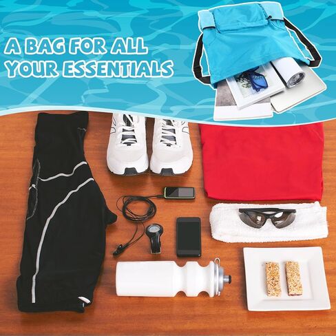 5 قطع من حقائب الصالة الرياضية المقاومة للماء، حقائب برباط للسباحة للرجال والنساء والمراهقين، حقيبة ظهر بسلسلة للرياضات الخارجية والشاطئ وحمام السباحة وصالة الألعاب الرياضية، مع جيب مبلل وجيب شبكي جانبي in Kuwait