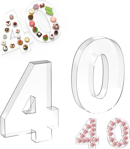 Acrylic Number Charcuterie Board Box: Clear Reusable Number Box Display Tray Candy Dish Decorations (30) in Saudi Arabia