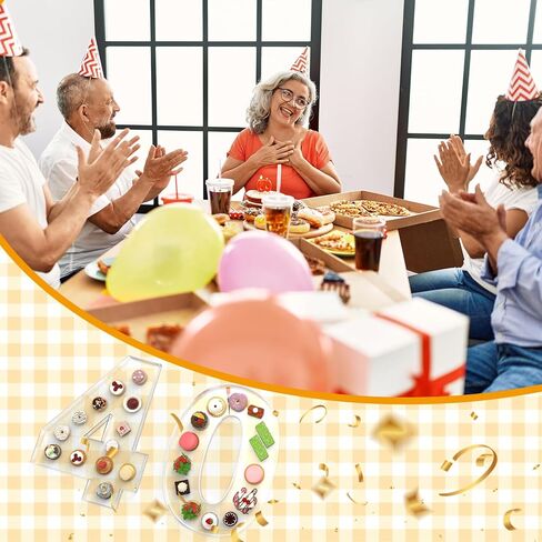 Acrylic Number Charcuterie Board Box: Clear Reusable Number Box Display Tray Candy Dish Decorations (30) in Saudi Arabia