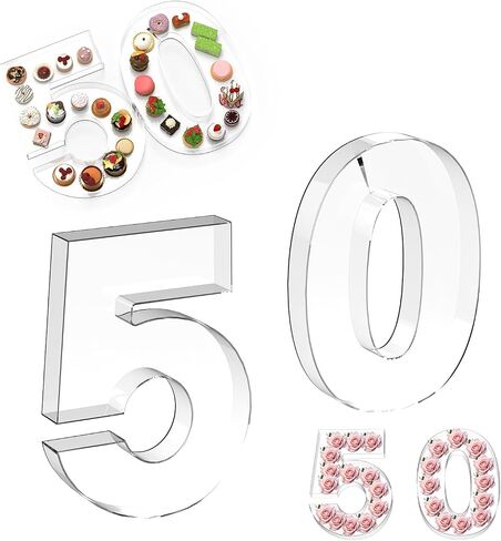 Acrylic Number Charcuterie Board Box: Clear Reusable Number Box Display Tray Candy Dish Decorations (30) in Saudi Arabia