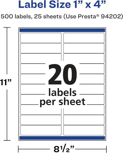 Avery Glossy Clear Rectangle Labels with Sure Feed, 1" x 4", 200 Glossy Clear Labels, Laser/Inkjet Printable Labels in Saudi Arabia