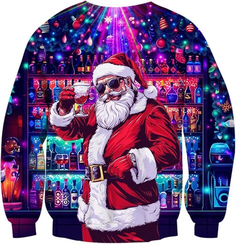 Ugly Christmas Sweatshirts Men Long Sleeve Women Xmas Sweater Pullover in Kuwait