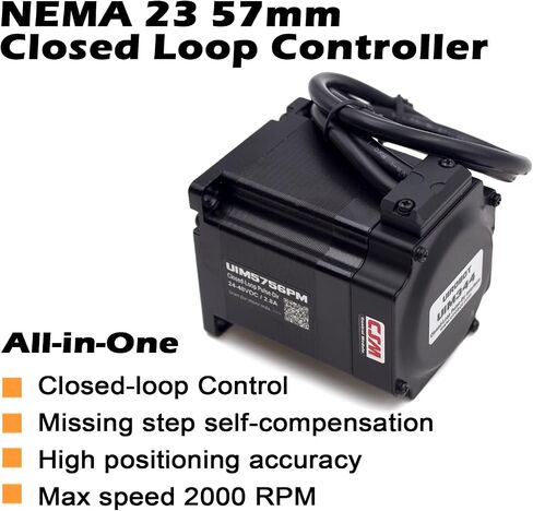 محرك متدرج بحلقة مغلقة مع اتجاه النبض، حلقة مغلقة Nema 23 مع جهاز تشفير ومحرك وجهاز تحكم لجهاز التوجيه CNC، وطابعة ثلاثية الأبعاد، وآلة نقش. 0-4 أمبير، 24-48 فولت تيار مستمر، 1.26 نيوتن متر. UIM344-NEMA23 in Saudi Arabia