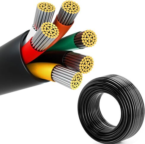 20 Gauge Wire, 6-Conductor Electrical Wire. 20 AWG Stranded Flexible PVC Tinned Copper 20/6 Cord Extension Cable is Used for LED Lamp Lighting, Automotive, Speaker, Audio, Power, etc. (33FT - 10M). in Saudi Arabia