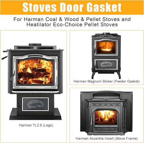 Criditpid 1-00-88100 ختم حشية الباب لإدراج Harman Accentra، أجزاء مواقد الحبيبات PB105، مواقد الفحم Harman Magnum Stoker ومواقد الخشب TL300، شريط حشية موقد مسطح من الألياف الزجاجية مع لاصق ذاتي in Kuwait