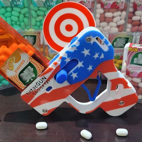 لعبة Candy Toy Gun Shooter - واو... تطلق النار بعيدًا وبسرعة! محملة بالمرح! مسدس لعبة ممتاز مطبوع ثلاثي الأبعاد: يطلق النار على سفن Candy FAR اليوم (الموجة الزرقاء) in Saudi Arabia