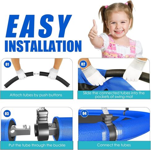 أرجوحة صحن Skybound مقاس 43 بوصة للأطفال في الهواء الطلق - نسيج نسيجي متين، إطار فولاذي مجلفن، سعة 600 رطل، حبال قابلة للتعديل (أحمر) in Kuwait