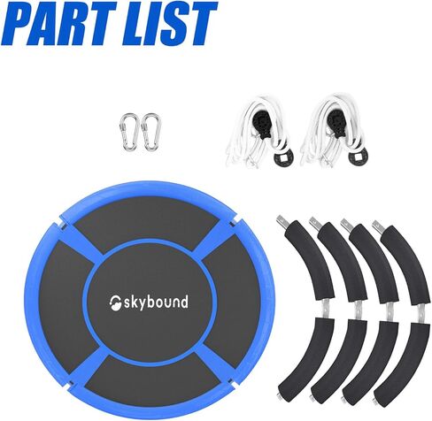 أرجوحة صحن Skybound مقاس 43 بوصة للأطفال في الهواء الطلق - نسيج نسيجي متين، إطار فولاذي مجلفن، سعة 600 رطل، حبال قابلة للتعديل (أحمر) in Kuwait