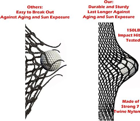 10ft, 15ft, 25ft Sports Practice Netting Sturdy Net Hitting Throwing Pitching Net 150LB Impact Hit Tested Nylon Mesh Netting for Golf, Baseball, Softball, Hockey, Soccer, LAX in Saudi Arabia